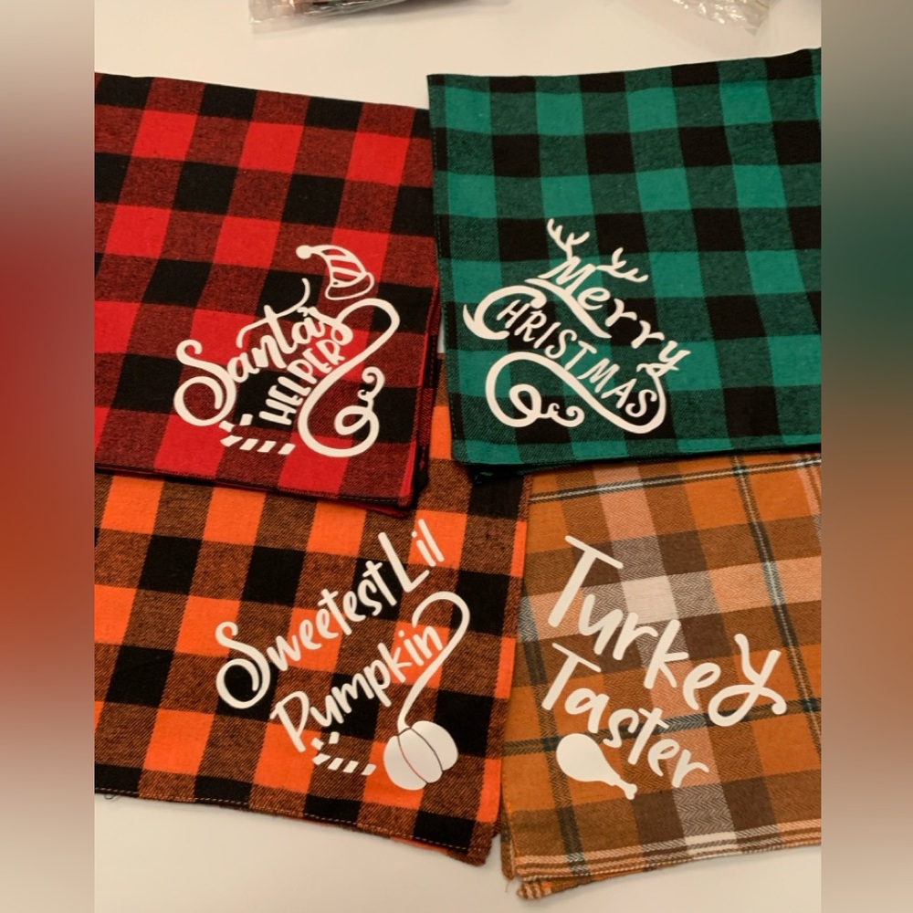 Holiday Plaid Dog Bandannas